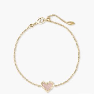 Kendra Scott Gold Bracelet with Light Pink Heart